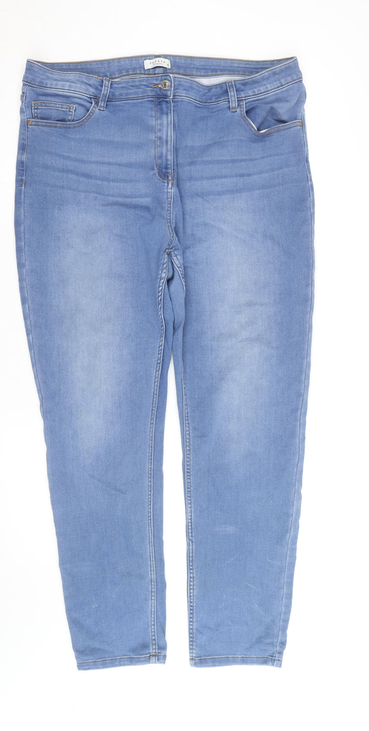 Papaya Women’s Blue Denim Stretch Skinny Jeans Size 18