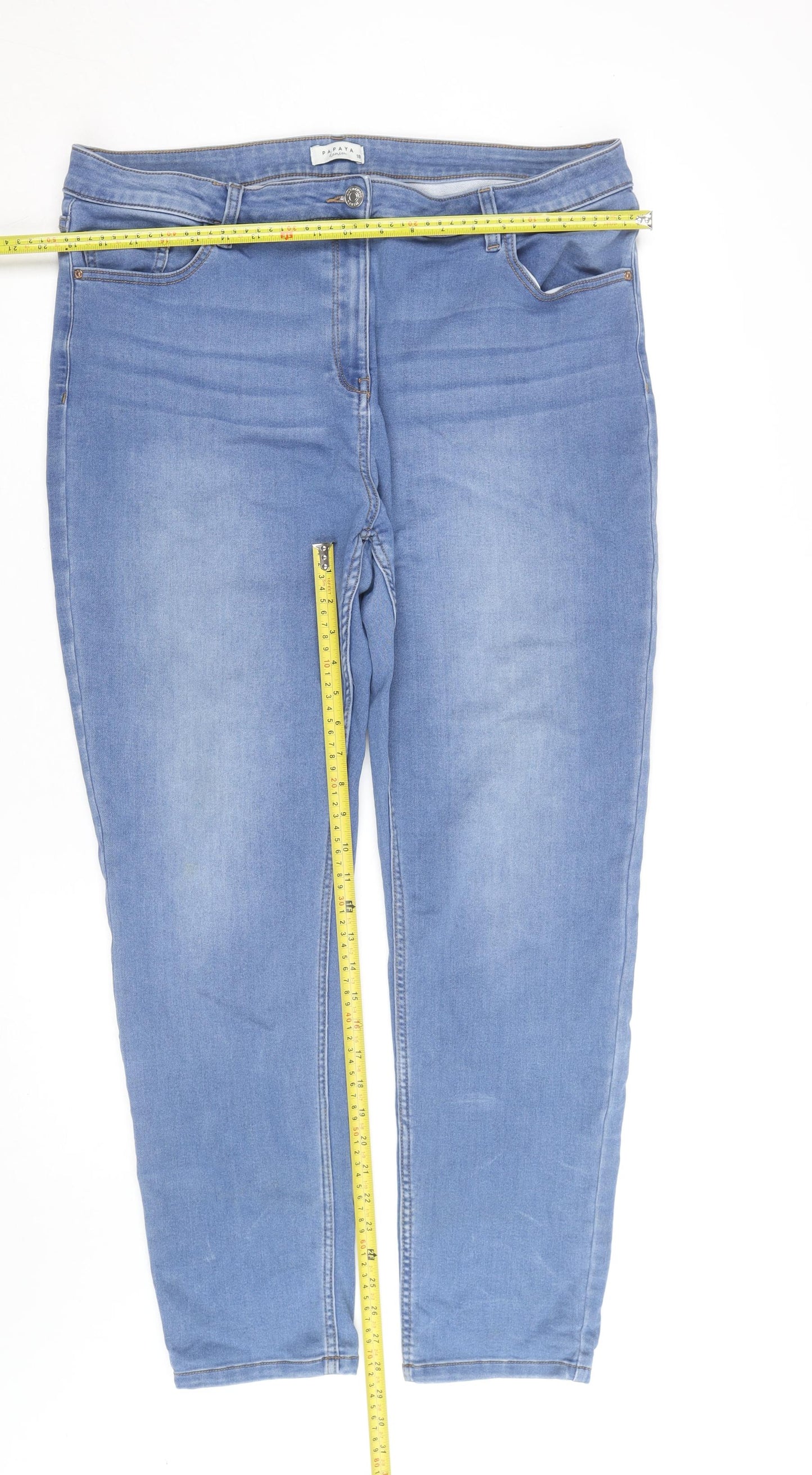 Papaya Women’s Blue Denim Stretch Skinny Jeans Size 18
