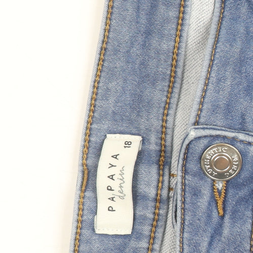 Papaya Women’s Blue Denim Stretch Skinny Jeans Size 18