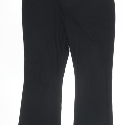 Marks and Spencer Women Black Flared Stretch Trousers Size 16
