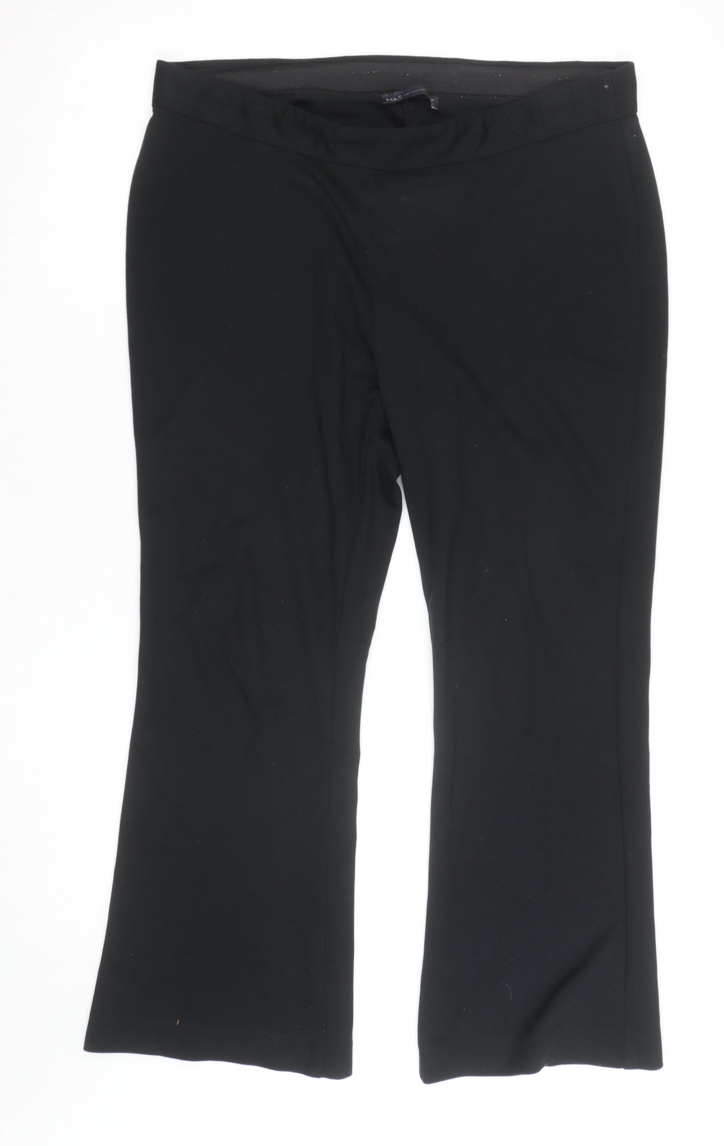 Marks and Spencer Women Black Flared Stretch Trousers Size 16