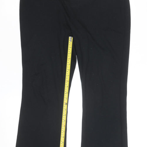 Marks and Spencer Women Black Flared Stretch Trousers Size 16