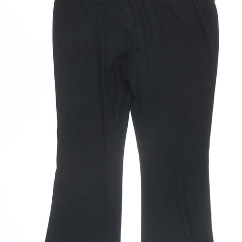 Marks and Spencer Women Black Flared Stretch Trousers Size 16