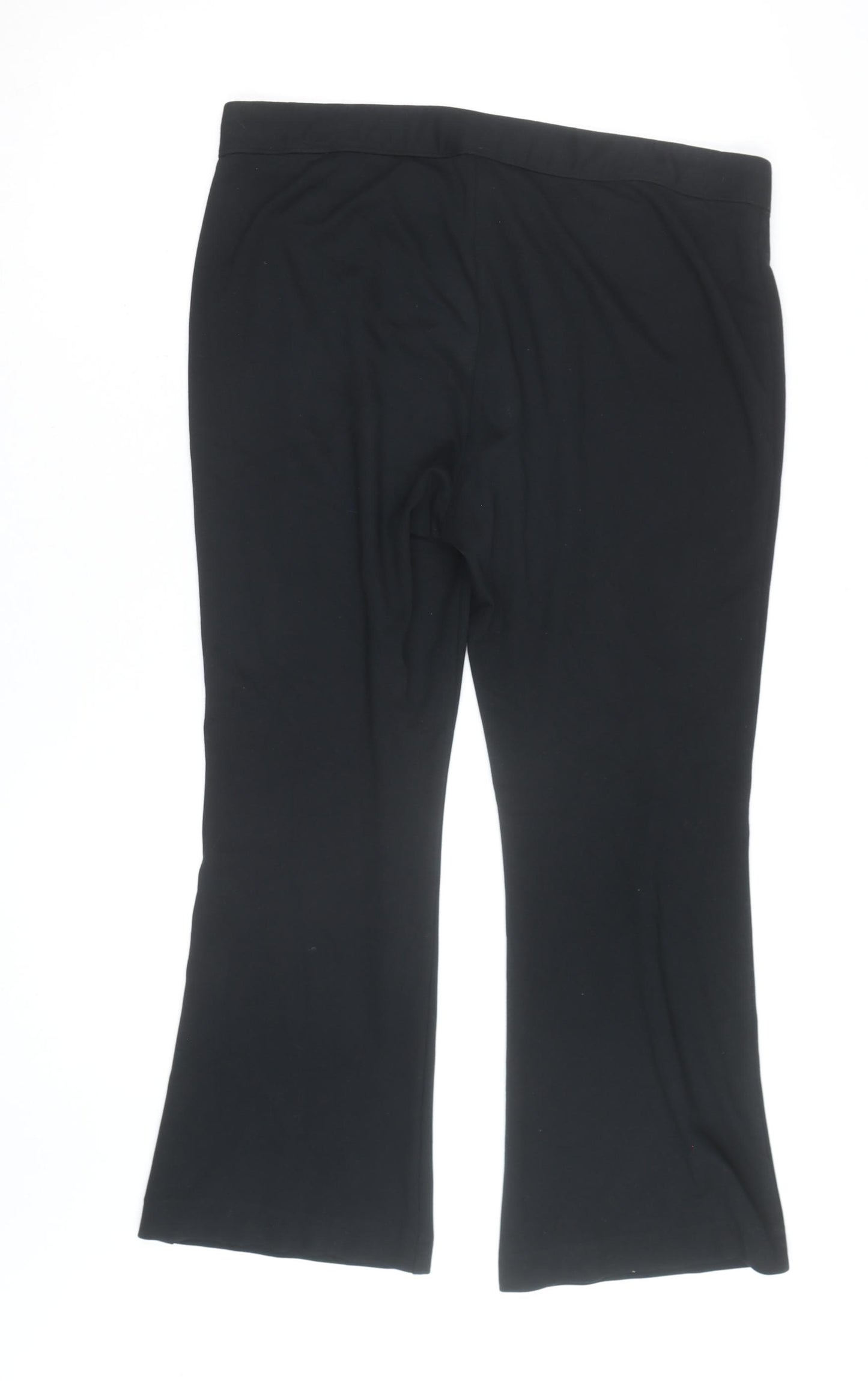 Marks and Spencer Women Black Flared Stretch Trousers Size 16