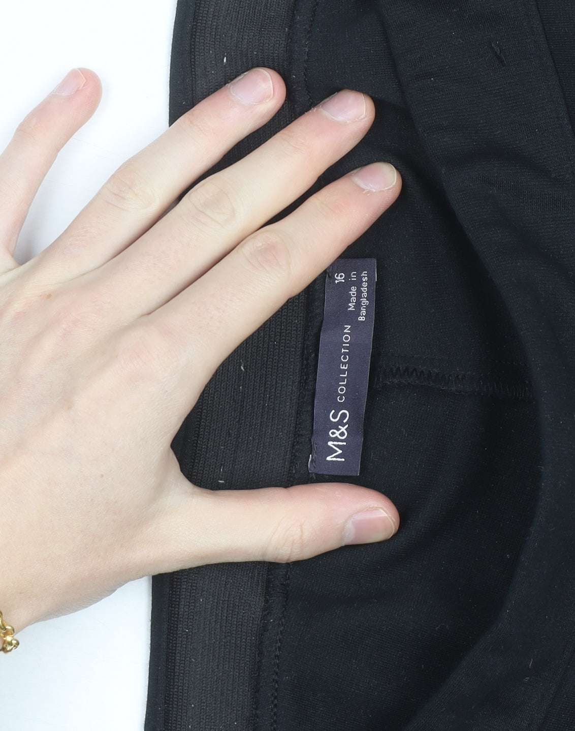 Marks and Spencer Women Black Flared Stretch Trousers Size 16