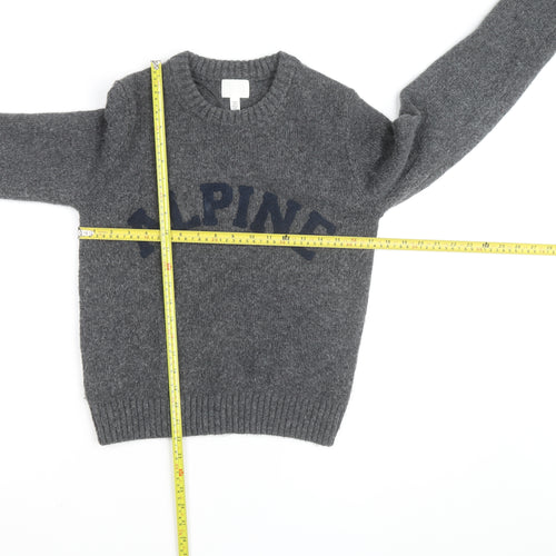 H&M Women's Grey Wool Blend Crew Neck Pullover Jumper XS