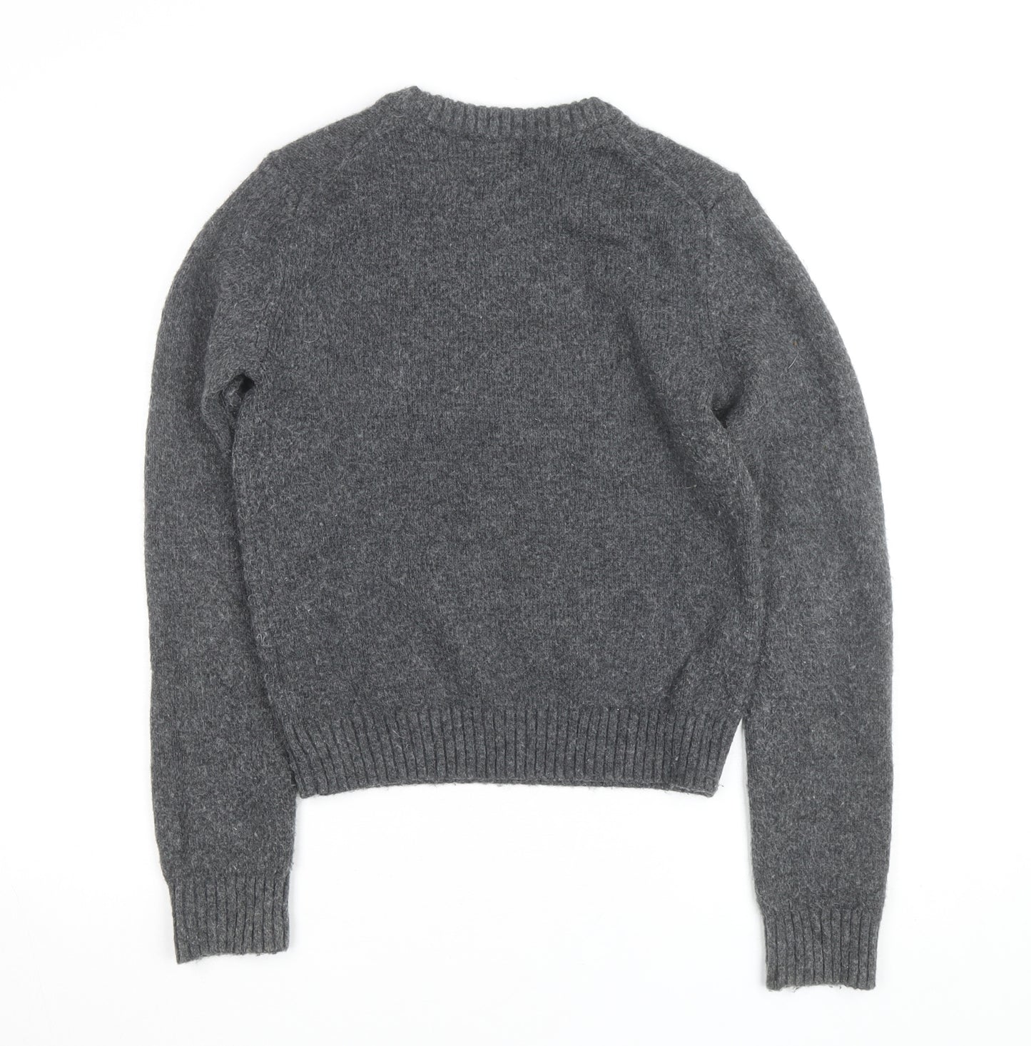 H&M Women's Grey Wool Blend Crew Neck Pullover Jumper XS