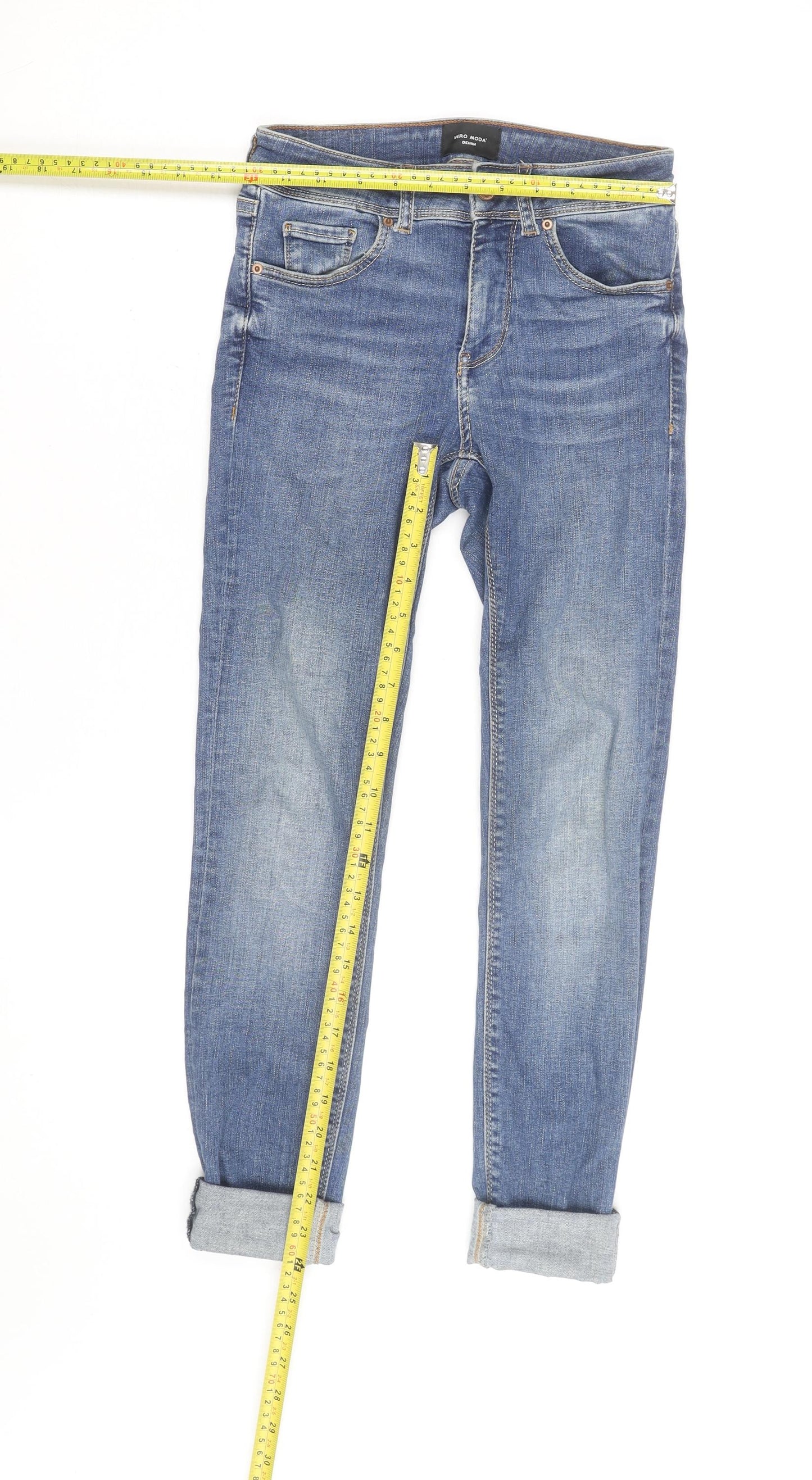 Vero Moda Women's Blue Relaxed Boyfriend Jeans Size 10