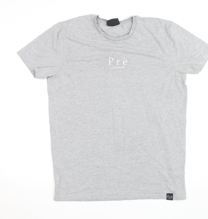 Prè London Men's Grey XL Crew Neck Short Sleeve T-Shirt