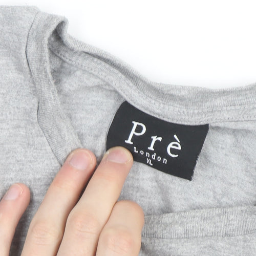 Prè London Men's Grey XL Crew Neck Short Sleeve T-Shirt