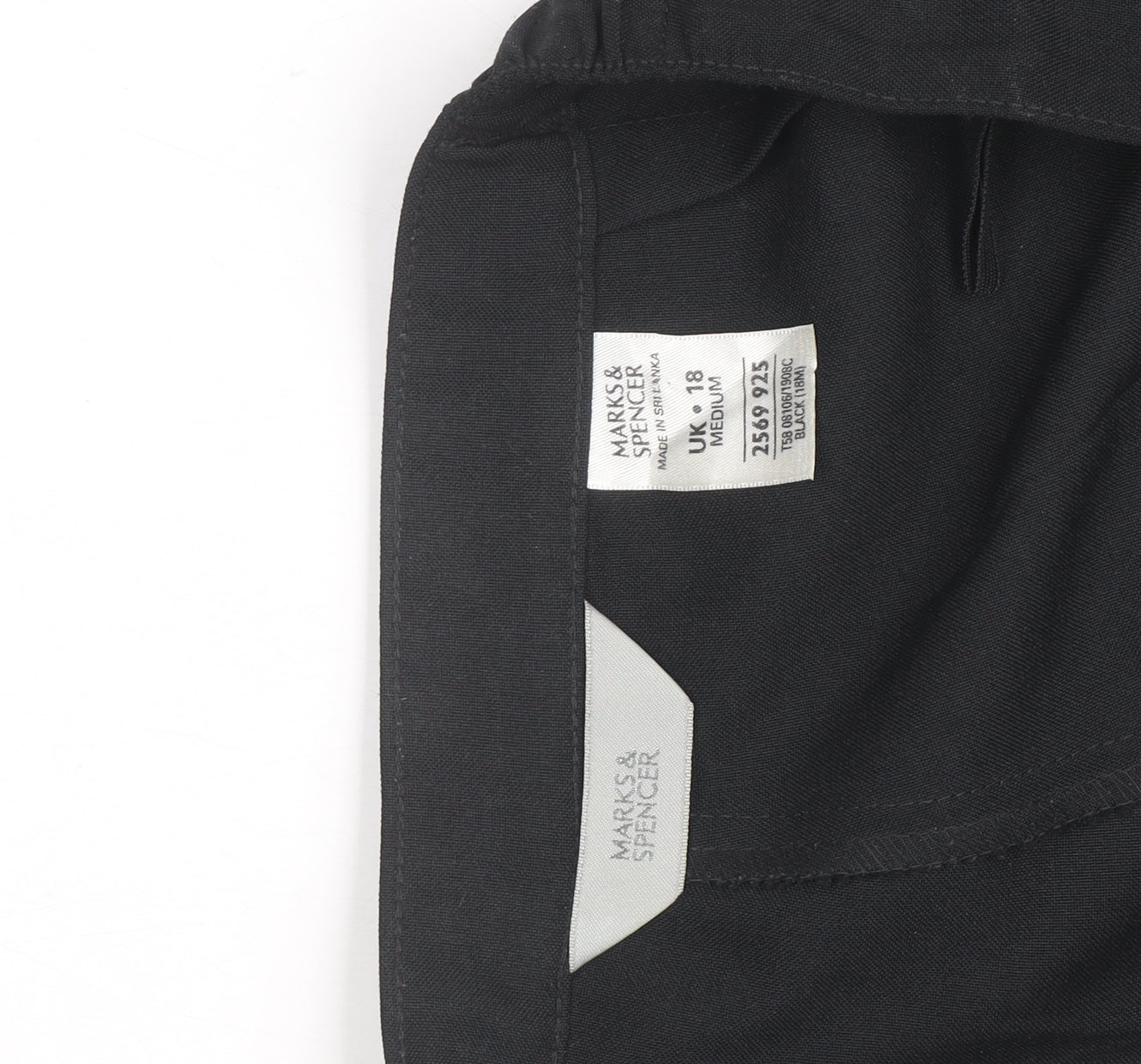 Marks and Spencer Men's Black Dress Trousers Medium Regular Fit