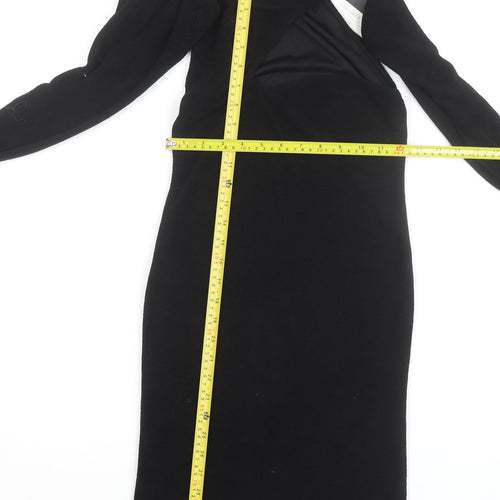 PrettyLittleThing Women's Black Size 6 Long Sleeve Bodycon Cut Out Dress