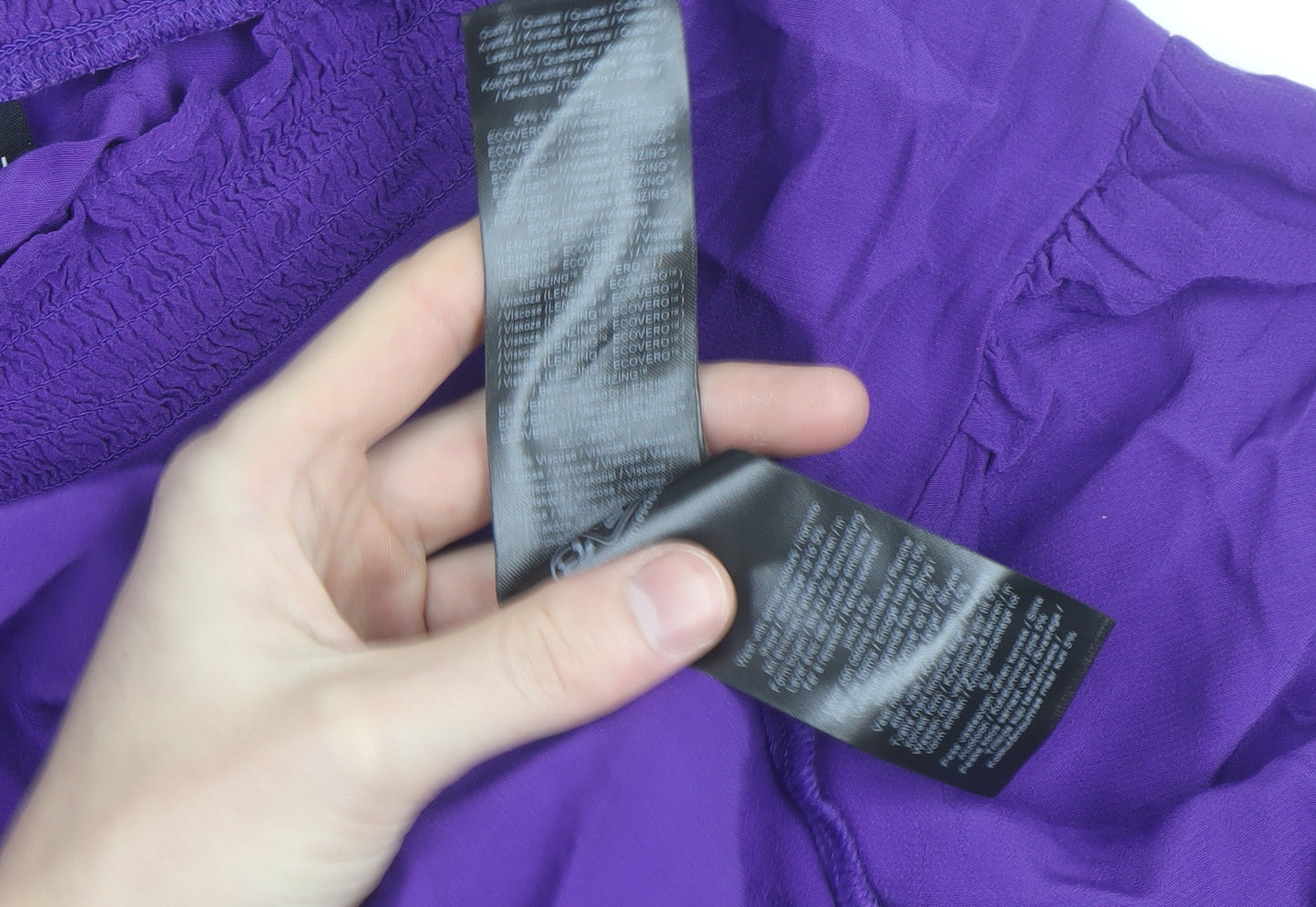 Zizzi Women’s Purple Viscose Ruffle Long Sleeve Tunic Blouse Size L