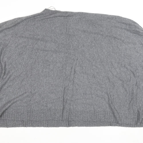 Monsoon Women Grey Knit Crew Neck 3/4 Sleeve Relaxed Jumper S