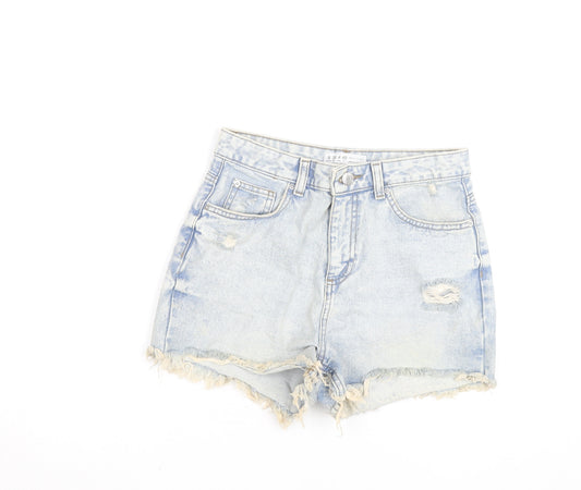 Primark Women’s Blue Acid Wash Denim Cut-Off Shorts Size 8
