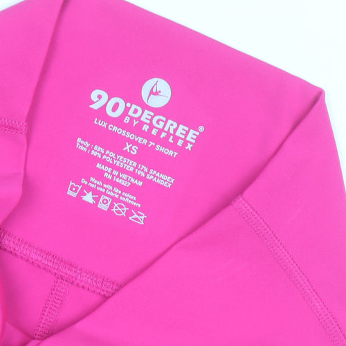 90 Degree by Reflex Womens Pink XS Biker Shorts Yoga Gym Activewear