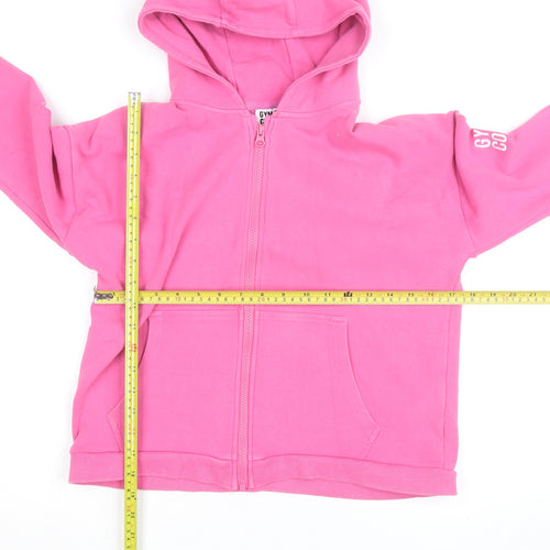 Gym+Coffee Girls Pink Full Zip Hoodie 11-12 Years Hooded Fleece Sweatshirt