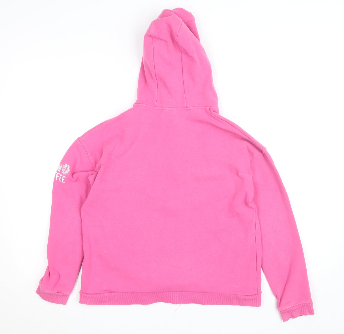 Gym+Coffee Girls Pink Full Zip Hoodie 11-12 Years Hooded Fleece Sweatshirt