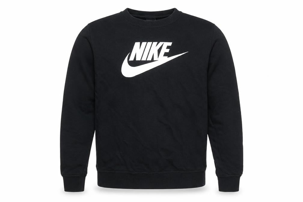 Front view of Nike Men's Black XS Pullover Sweatshirt Crew Neck Sports Fleece