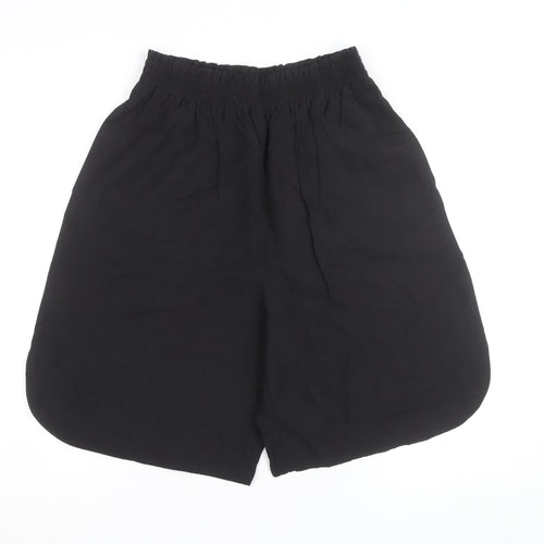 H&M Women’s Black Linen Blend Bermuda Shorts Size 10