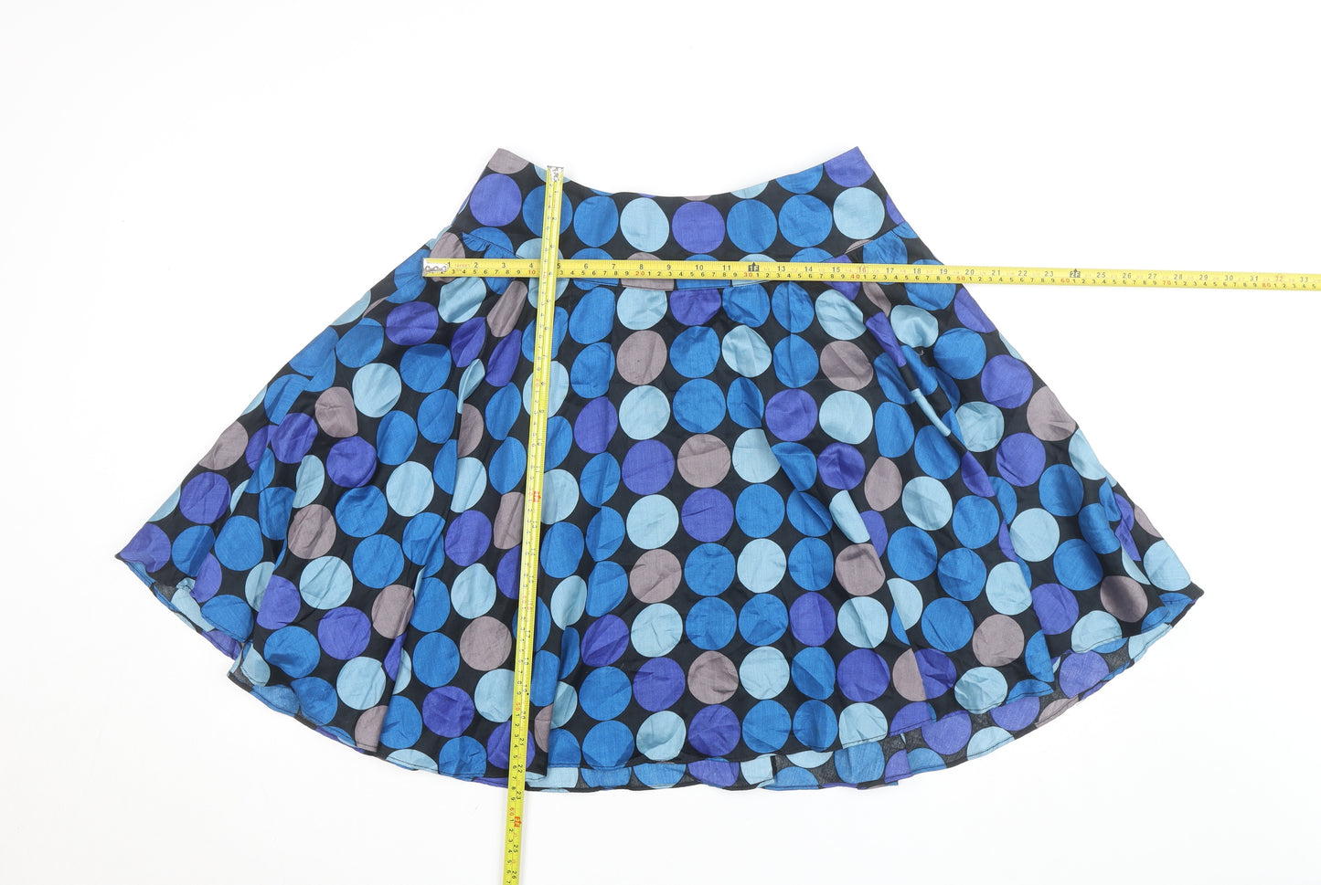 Dunnes Womens Multicoloured Polka Dot Knee Length A-Line Skirt Size 12