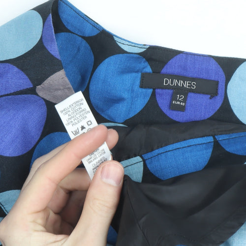 Dunnes Womens Multicoloured Polka Dot Knee Length A-Line Skirt Size 12