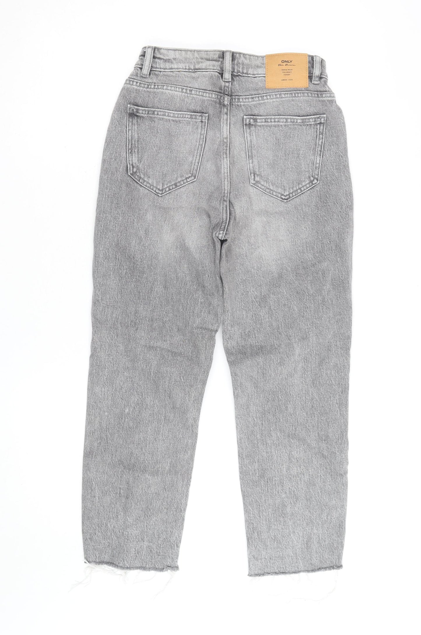 ONLY Women’s Grey High Rise Straight Jeans Size 8 Regular Fit