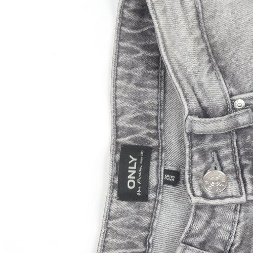 ONLY Women’s Grey High Rise Straight Jeans Size 8 Regular Fit