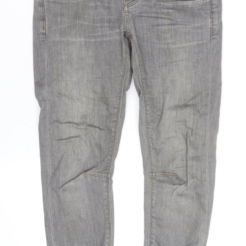 Mos Mosh Women's Grey Boyfriend Jeans with Belt Size M
