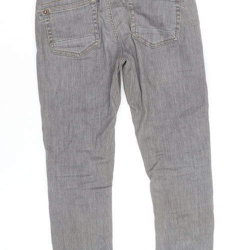Mos Mosh Women's Grey Boyfriend Jeans with Belt Size M