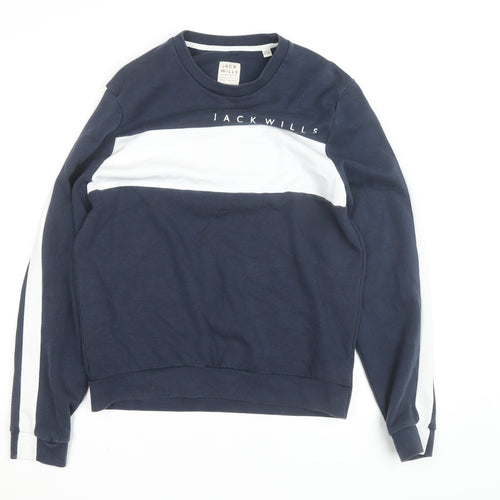 Jack Wills Men’s Blue & White Crew Neck Sweatshirt Size L
