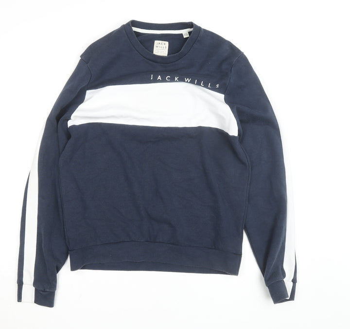 Jack Wills Men’s Blue & White Crew Neck Sweatshirt Size L