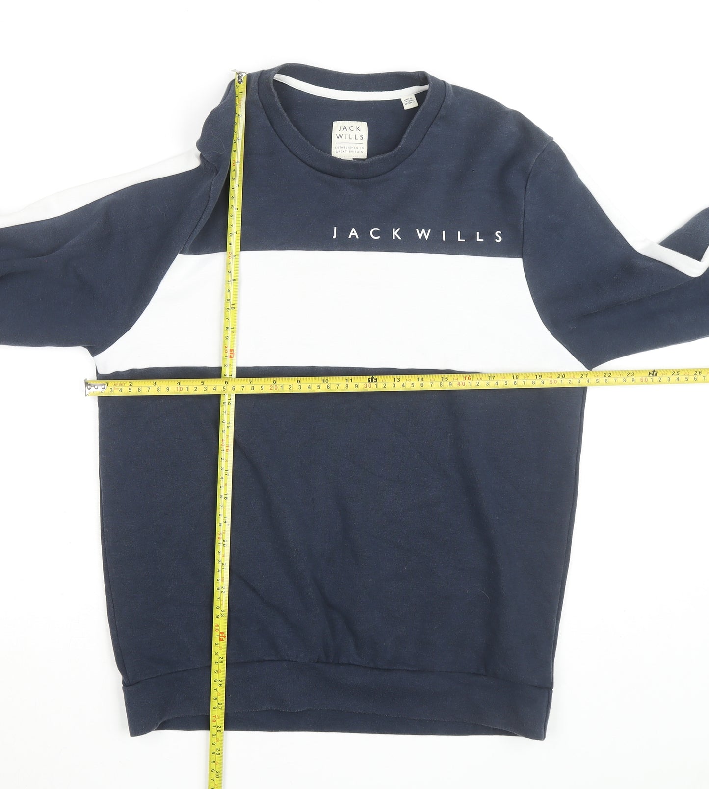 Jack Wills Men’s Blue & White Crew Neck Sweatshirt Size L