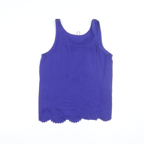 Savida Women’s Blue Beaded Scoop Neck Camisole Tank Top Size 12