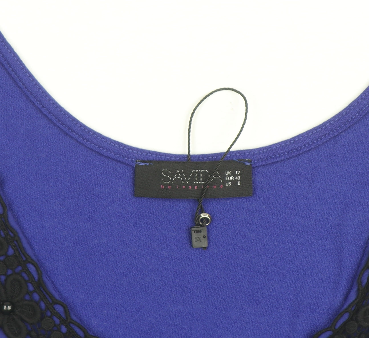 Savida Women’s Blue Beaded Scoop Neck Camisole Tank Top Size 12