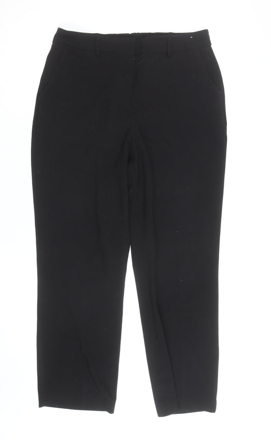 DUNNES Women Black Size 12 Straight Leg Trousers