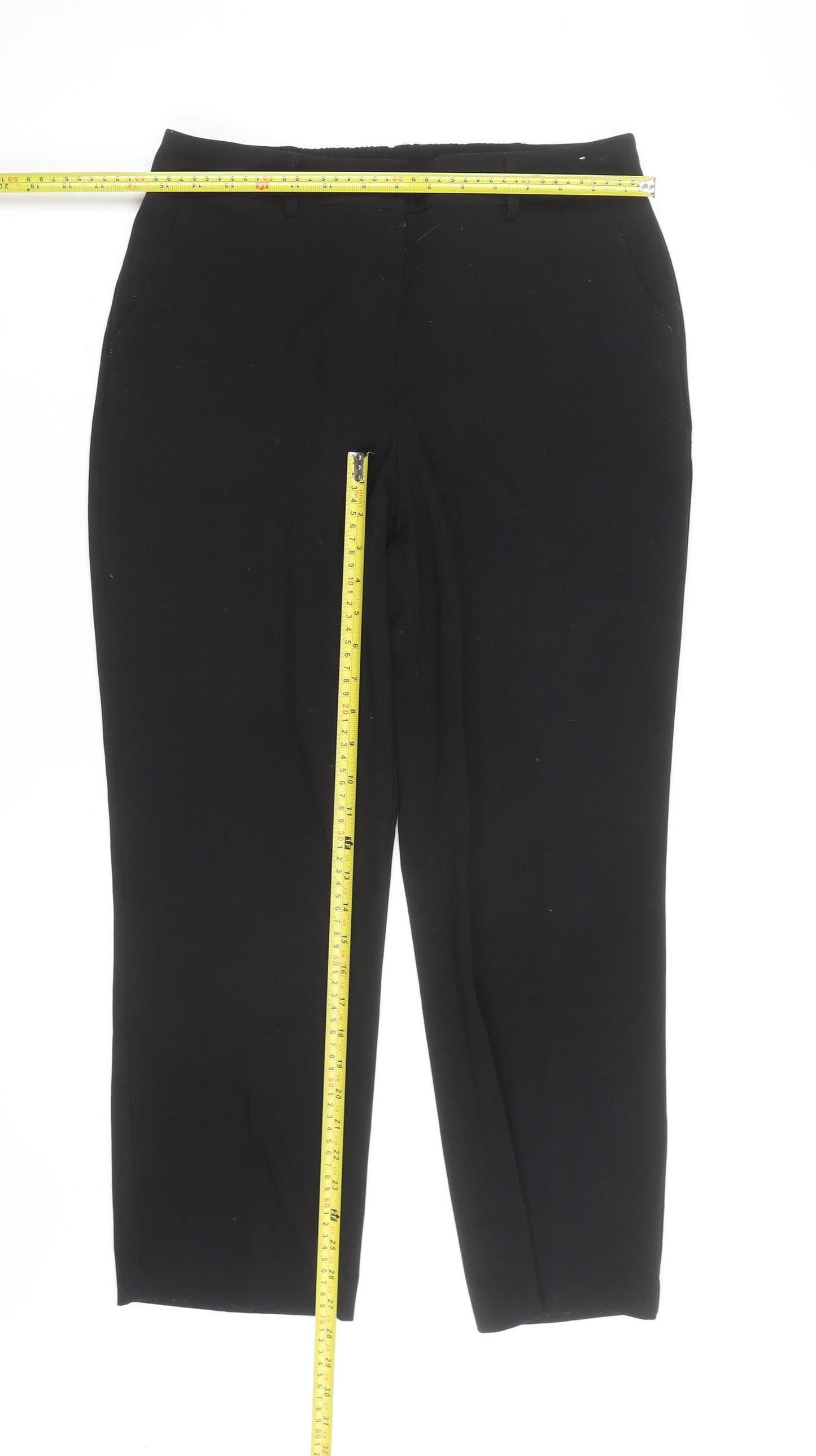 DUNNES Women Black Size 12 Straight Leg Trousers