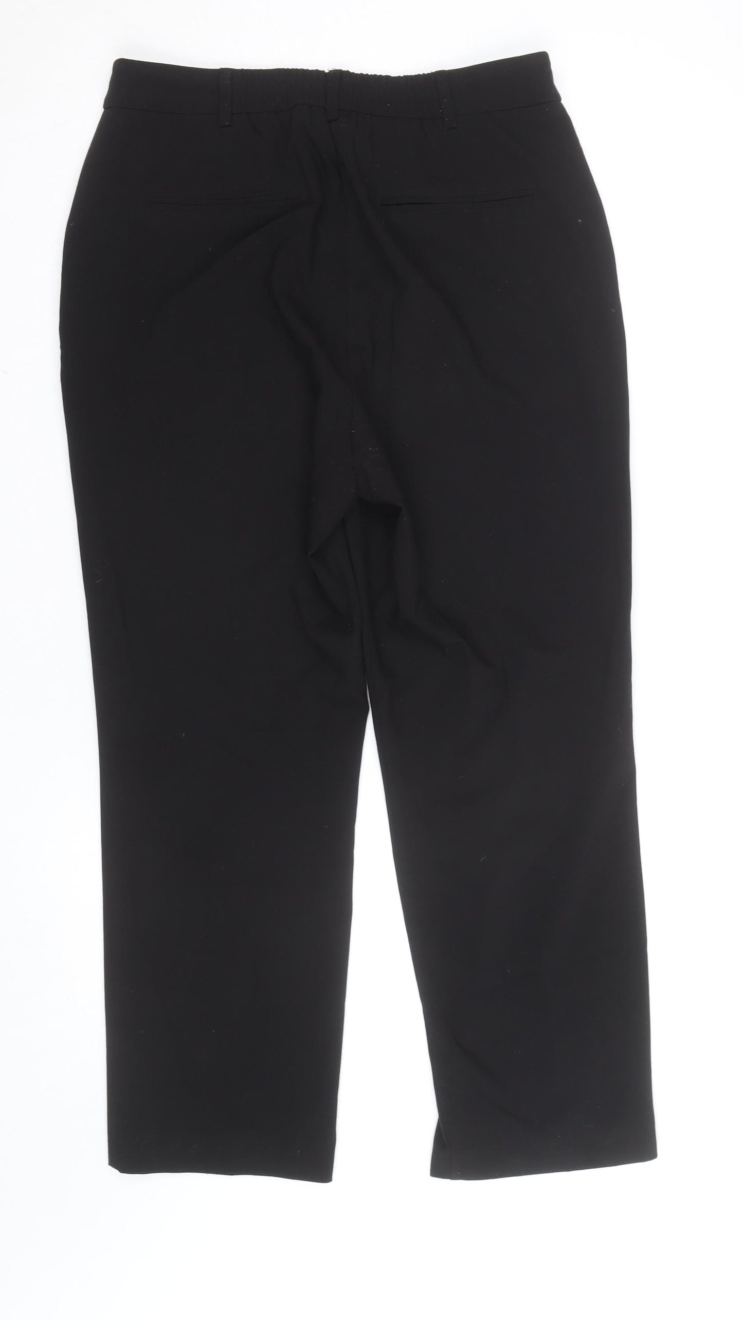 DUNNES Women Black Size 12 Straight Leg Trousers
