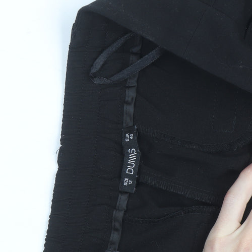 DUNNES Women Black Size 12 Straight Leg Trousers