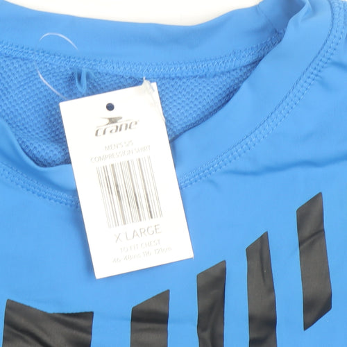 Crane Men’s Blue XL Compression T-Shirt Gym Training Top