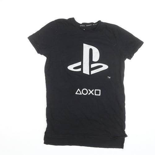 PlayStation Men's Black Cotton Graphic Gaming T-Shirt Size S