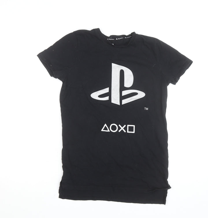 PlayStation Men's Black Cotton Graphic Gaming T-Shirt Size S
