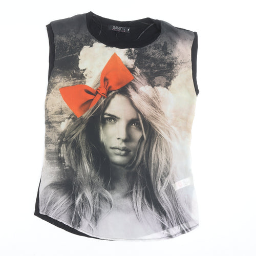 Savida Women’s Multicoloured Graphic Sleeveless T-Shirt Size 10