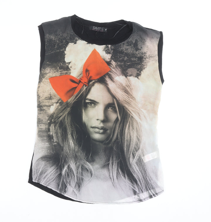 Savida Women’s Multicoloured Graphic Sleeveless T-Shirt Size 10