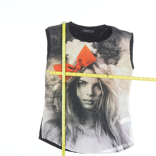 Savida Women’s Multicoloured Graphic Sleeveless T-Shirt Size 10
