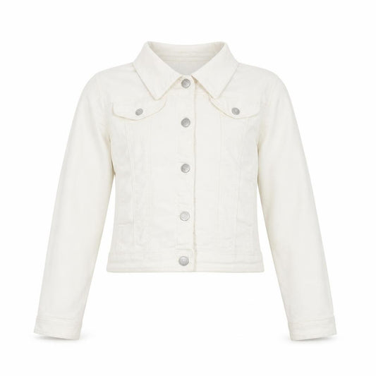 Name It Girls Ivory Denim Button Jacket 12 Years Twill Cotton Blend