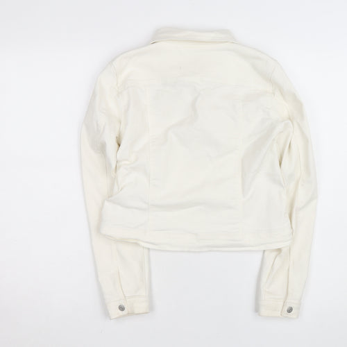 Name It Girls Ivory Denim Button Jacket 12 Years Twill Cotton Blend