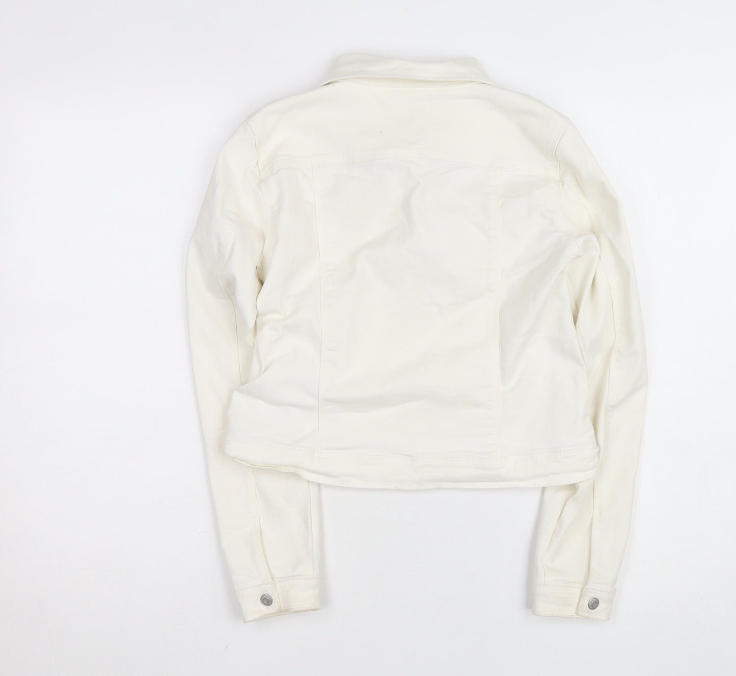 Name It Girls Ivory Denim Button Jacket 12 Years Twill Cotton Blend