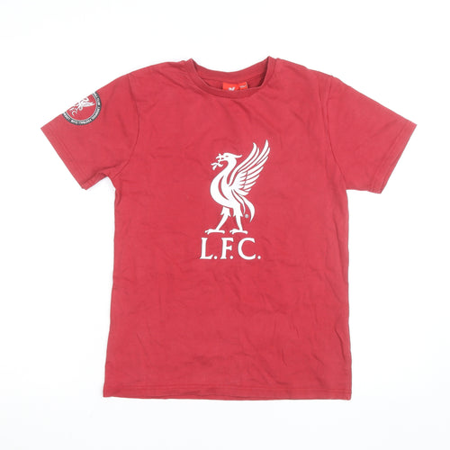 Liverpool FC Boys Red Short Sleeve T-Shirt 11-12 Years Crew Neck Sports Tee
