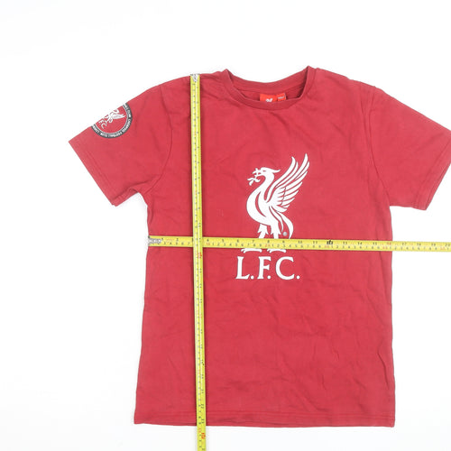 Liverpool FC Boys Red Short Sleeve T-Shirt 11-12 Years Crew Neck Sports Tee